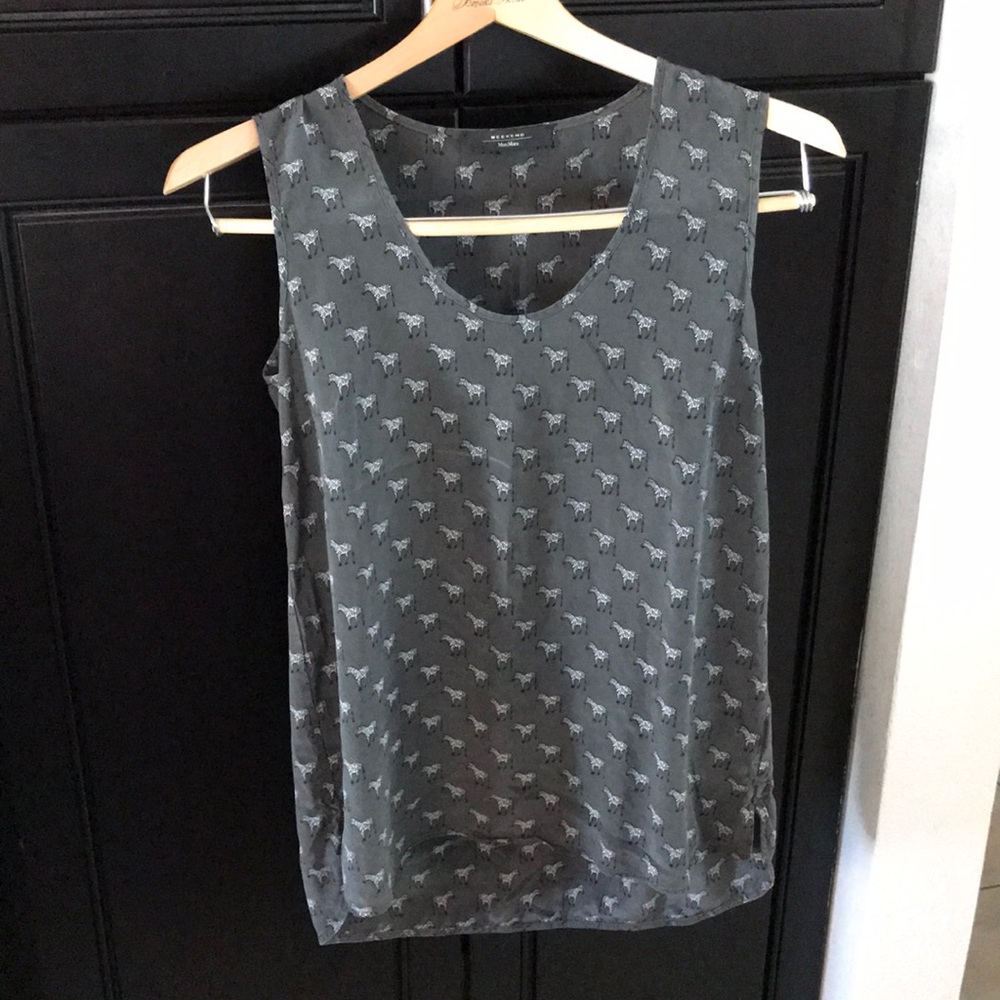 Silk zebra top
